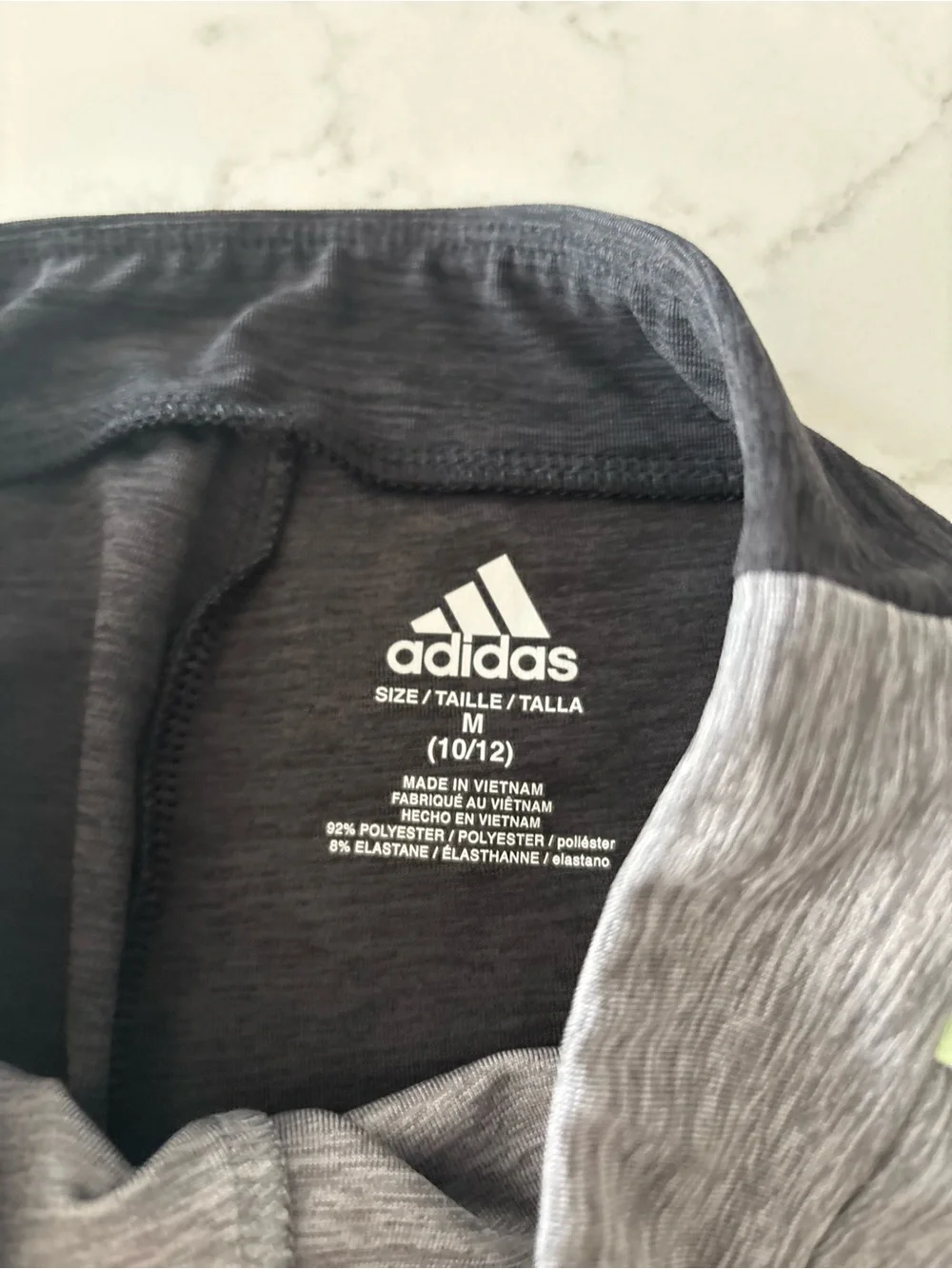 adidas Black & Gray Crop Tee with Neon Green-Trim Leggings